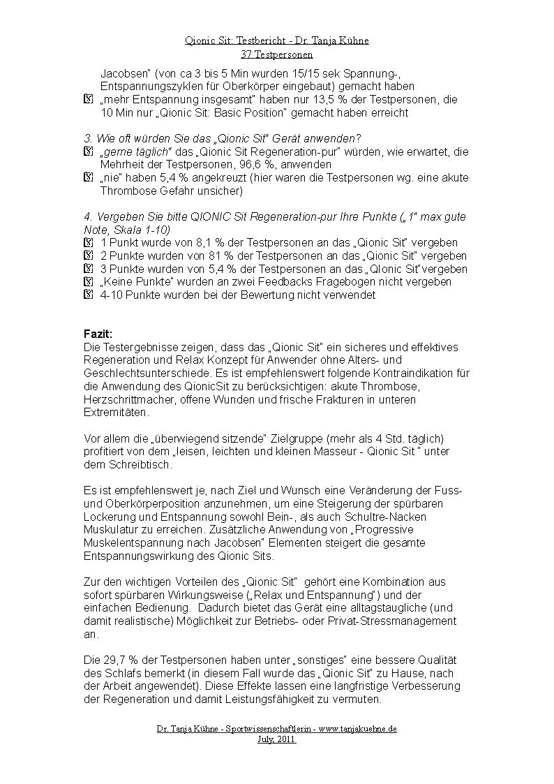 Qionic Sit Testbericht Seite 2